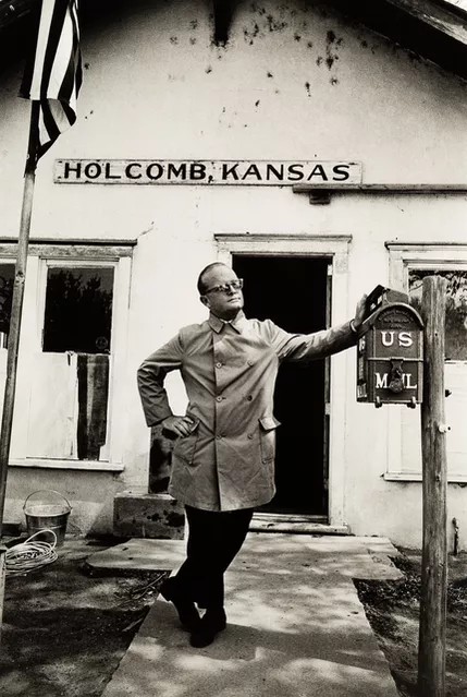 Truman Capote in Kansas researching for his novel, In Cold Blood